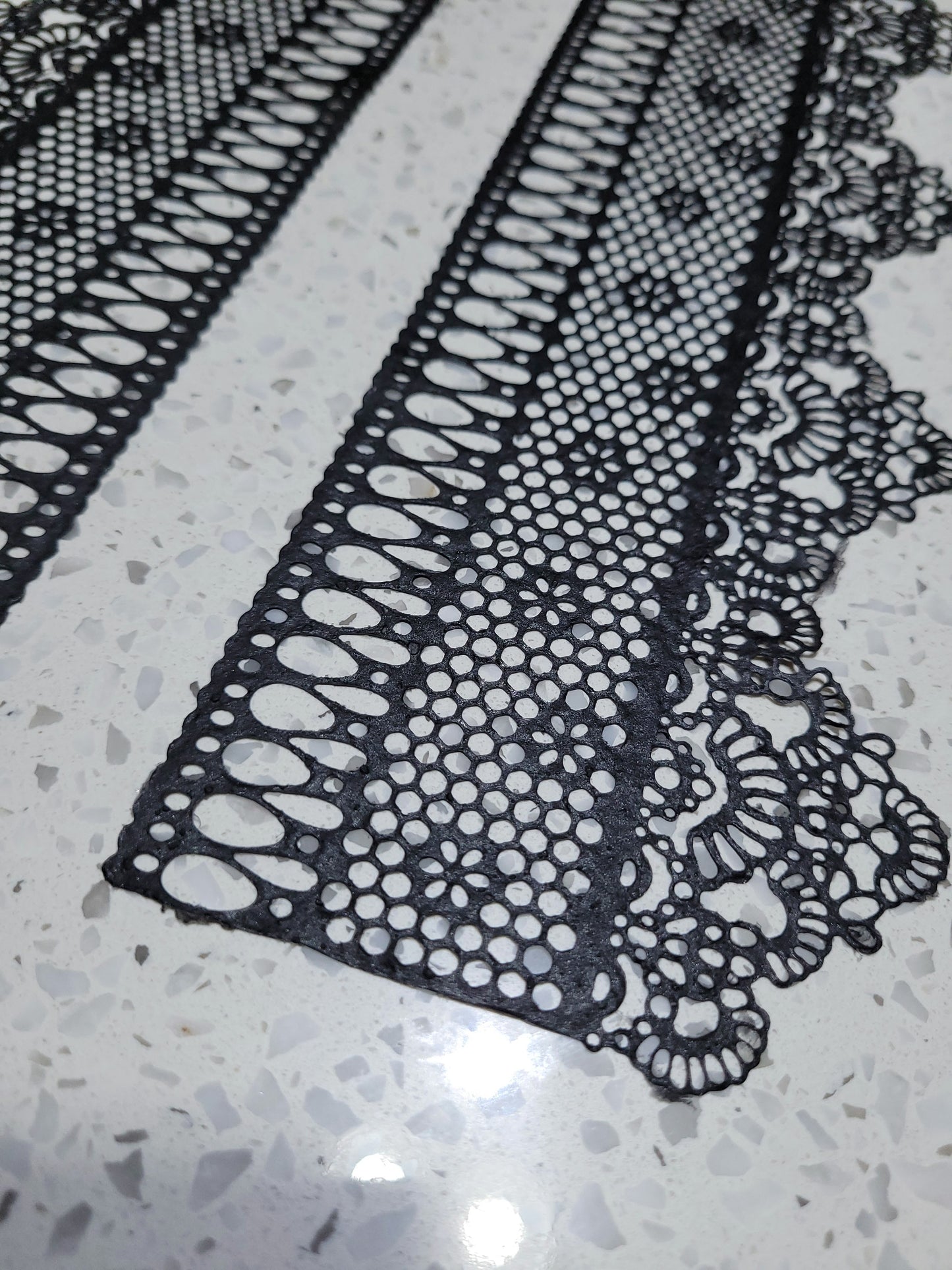 Black Edible Lace - 2 Lace Strips Option #01