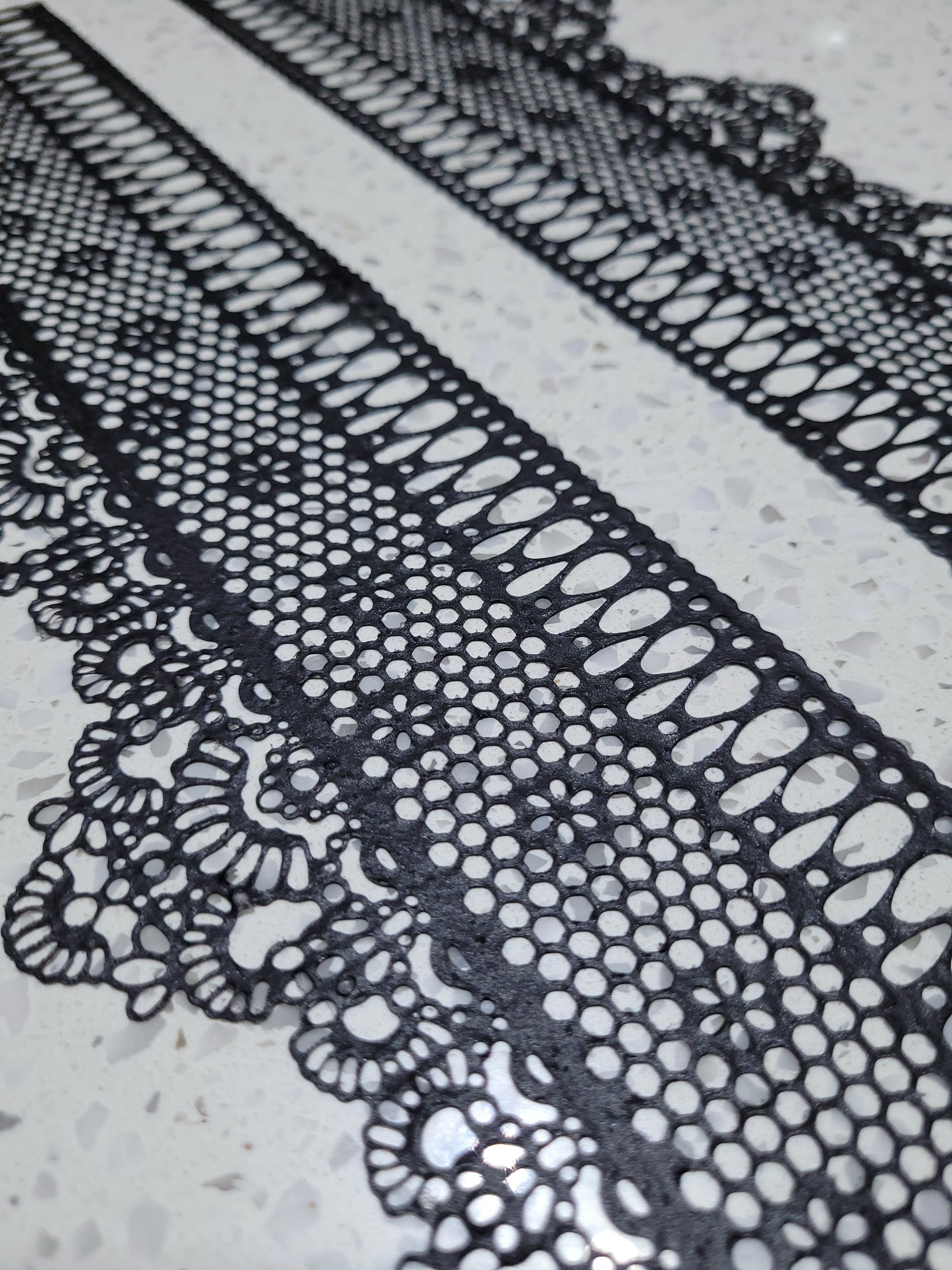 Black Edible Lace - 2 Lace Strips Option #01