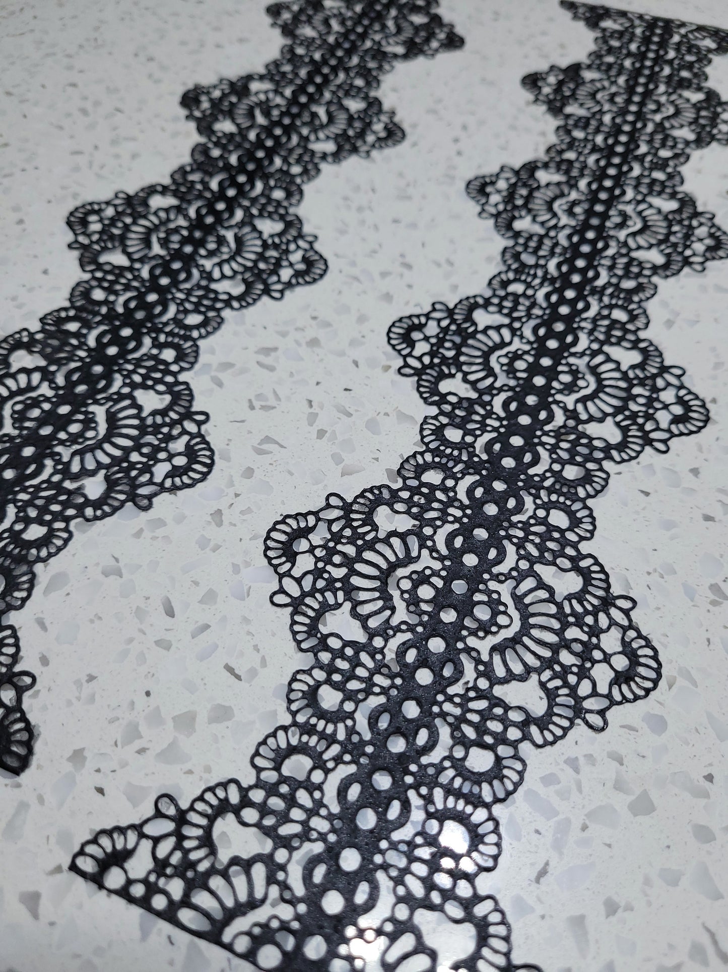 Black Edible Lace - 2 Lace Strips Option #02