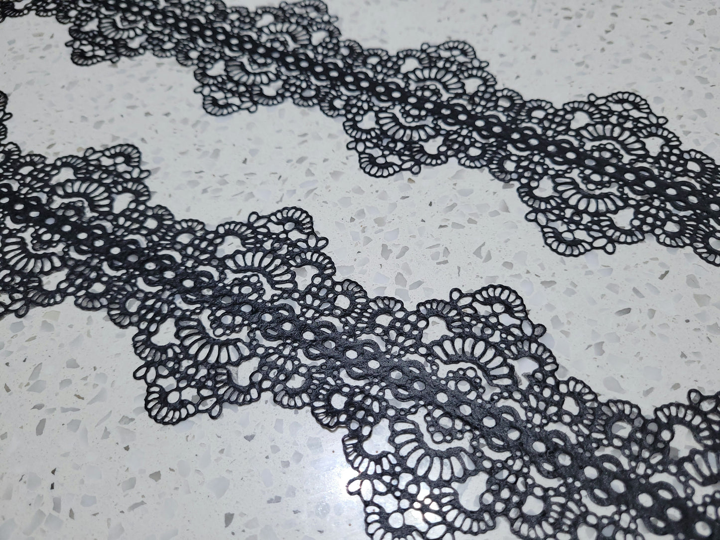 Black Edible Lace - 2 Lace Strips Option #02