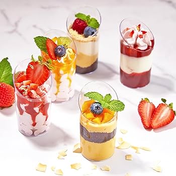 Angled Clear Plastic Canapes / Dessert Cup