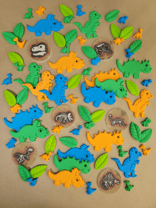 Dinosaur Edible Cake / Cupcake Topper Decorations Set - 78 Piece