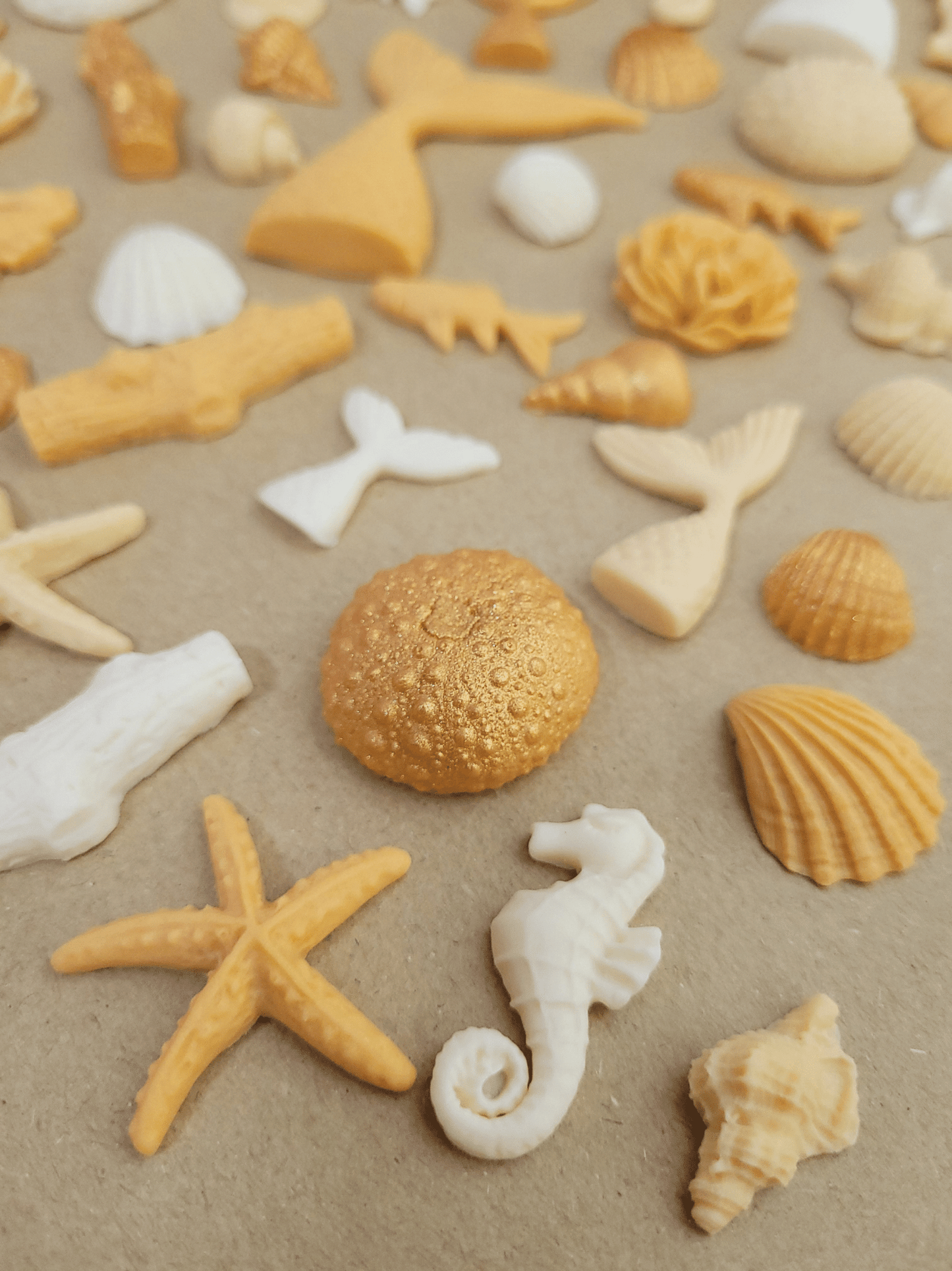 Natural Mermaid & Sea Edible Cake / Cupcake Topper Decorations - 68 Piece