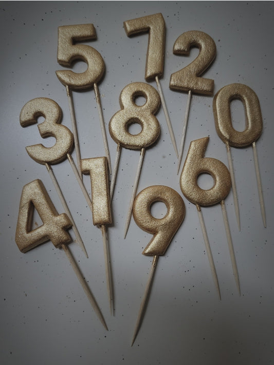 Gold Shimmer Cake Topper Numbers Edible Cake Decorations