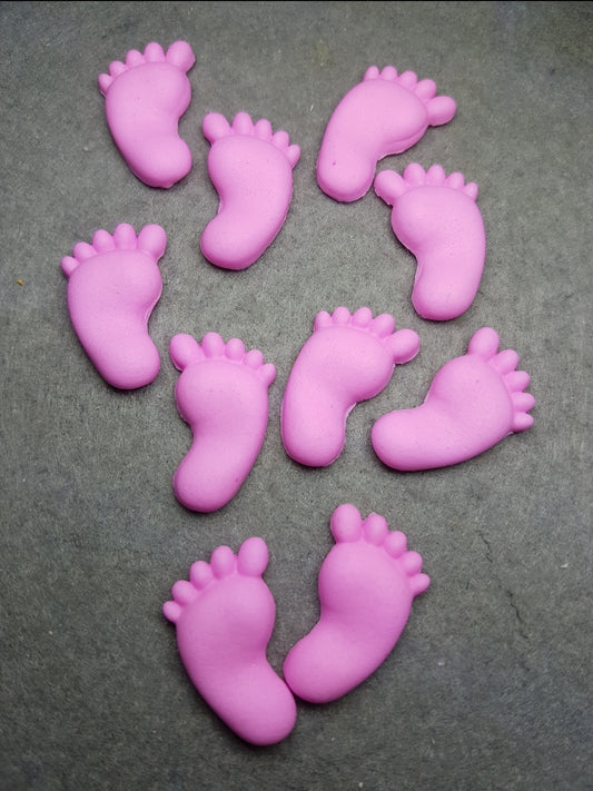 Baby Feet Pink 10pcs Edible Cake Decorations