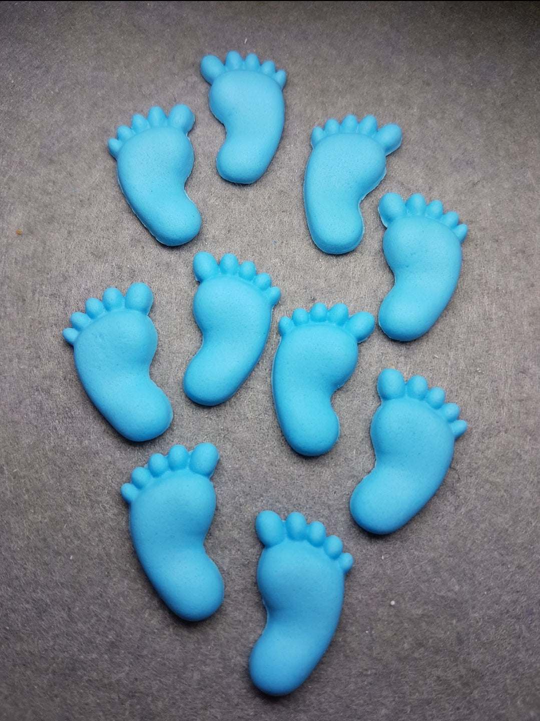 Baby Feet Blue 10pcs Edible Cake Decorations