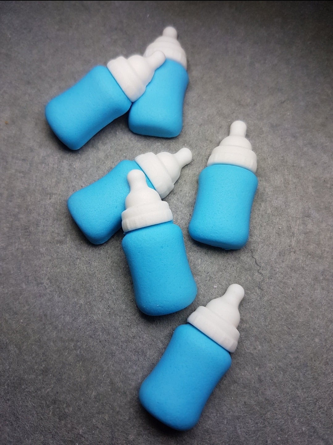 Baby Bottle Blue 6pcs Edible Cake Decorations