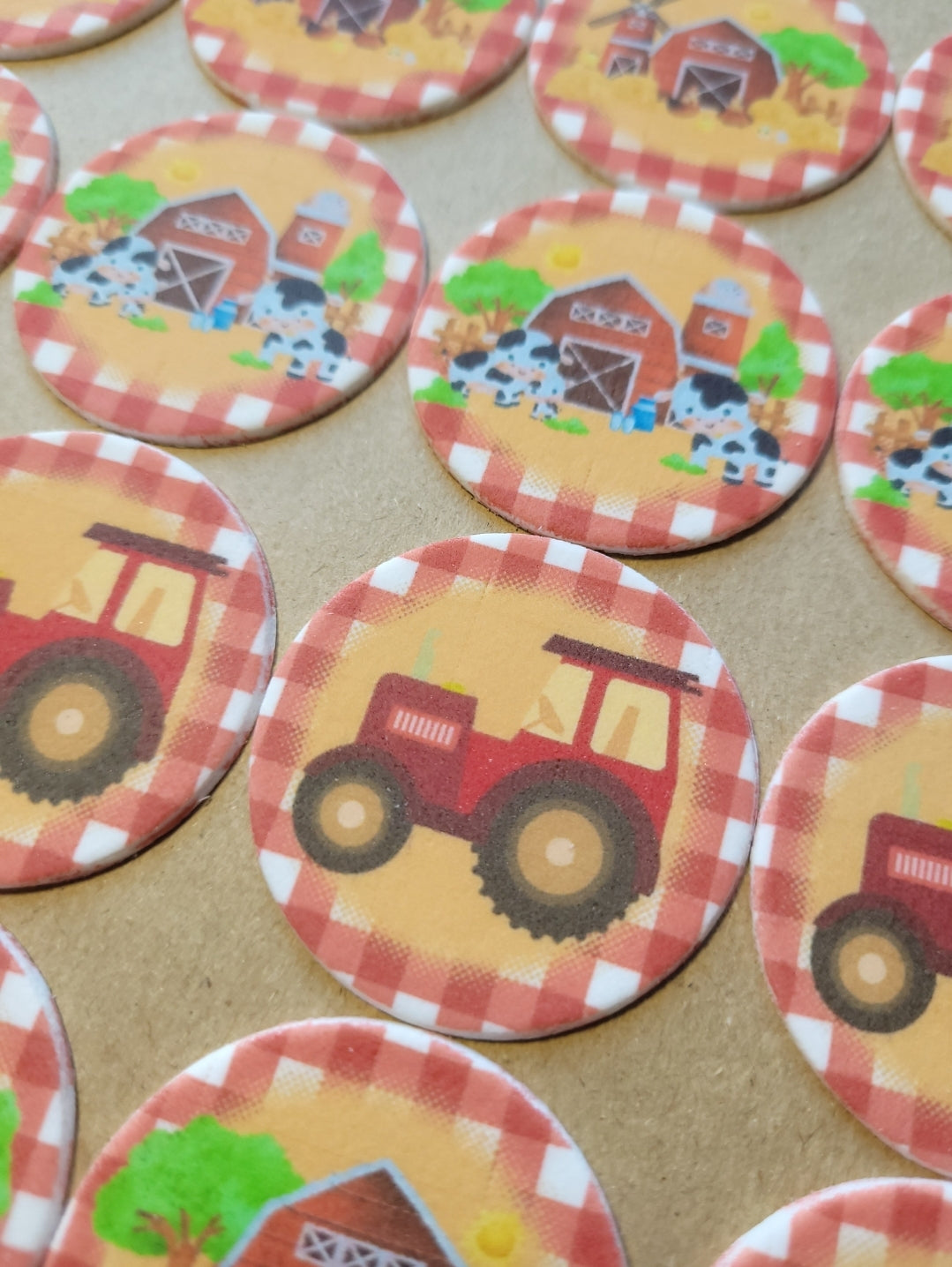 Farm Theme Edible Cupcake / Biscuit Topper Decorations Set - 24 Piece