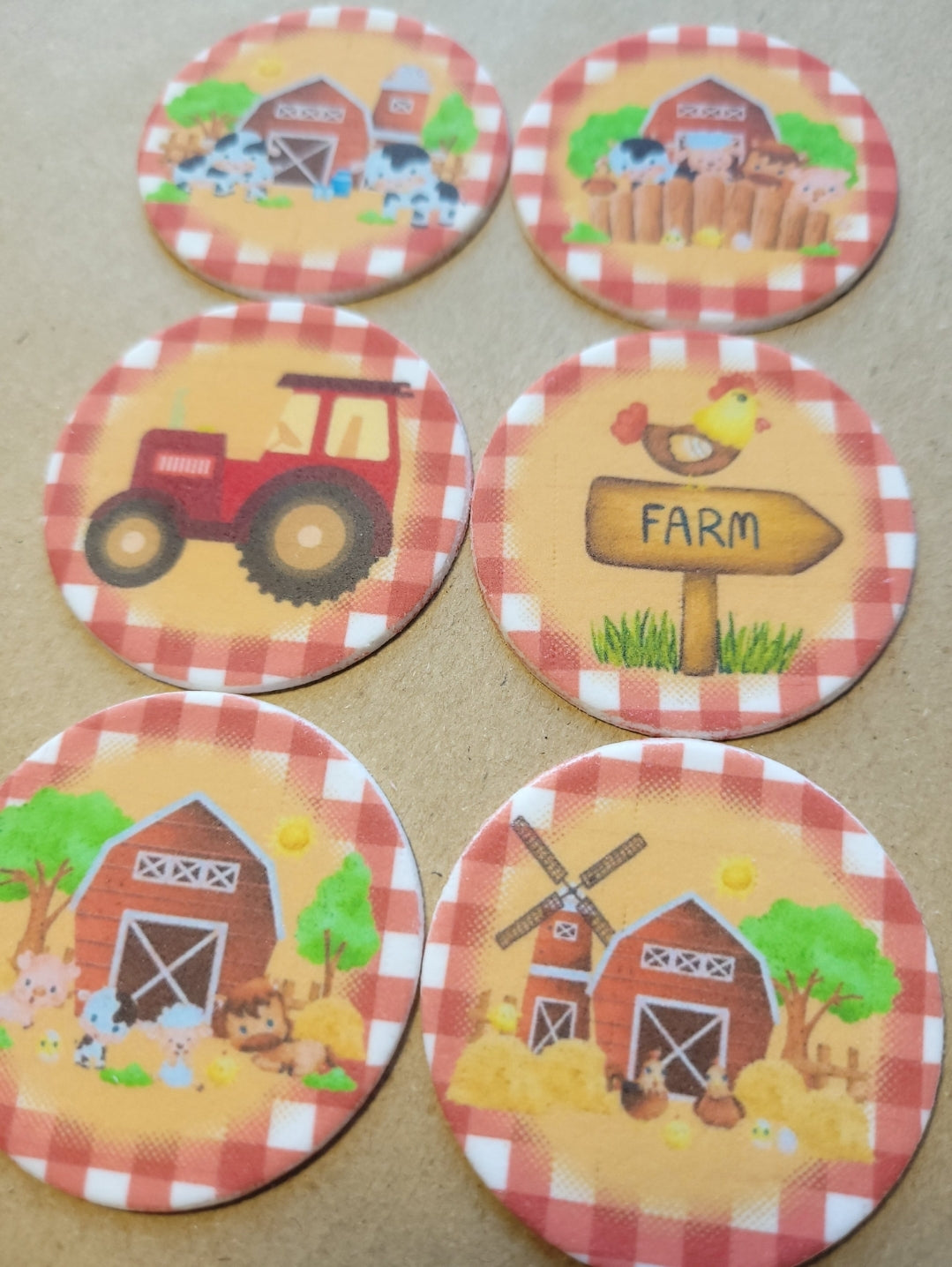 Farm Theme Edible Cupcake / Biscuit Topper Decorations Set - 24 Piece