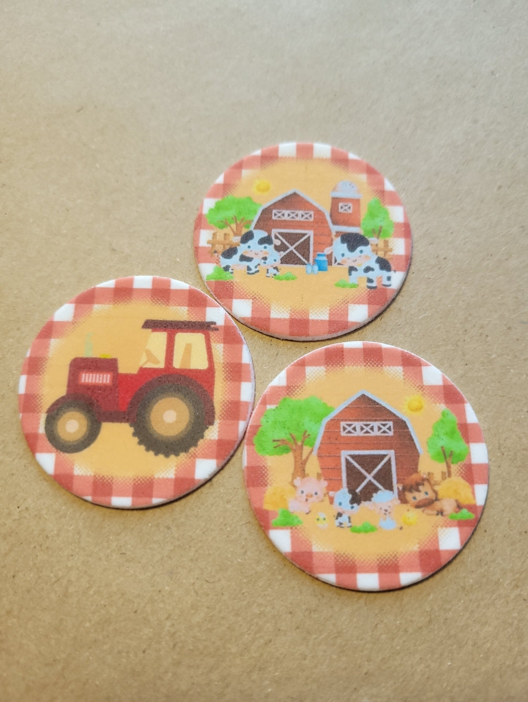 Farm Theme Edible Cupcake / Biscuit Topper Decorations Set - 24 Piece