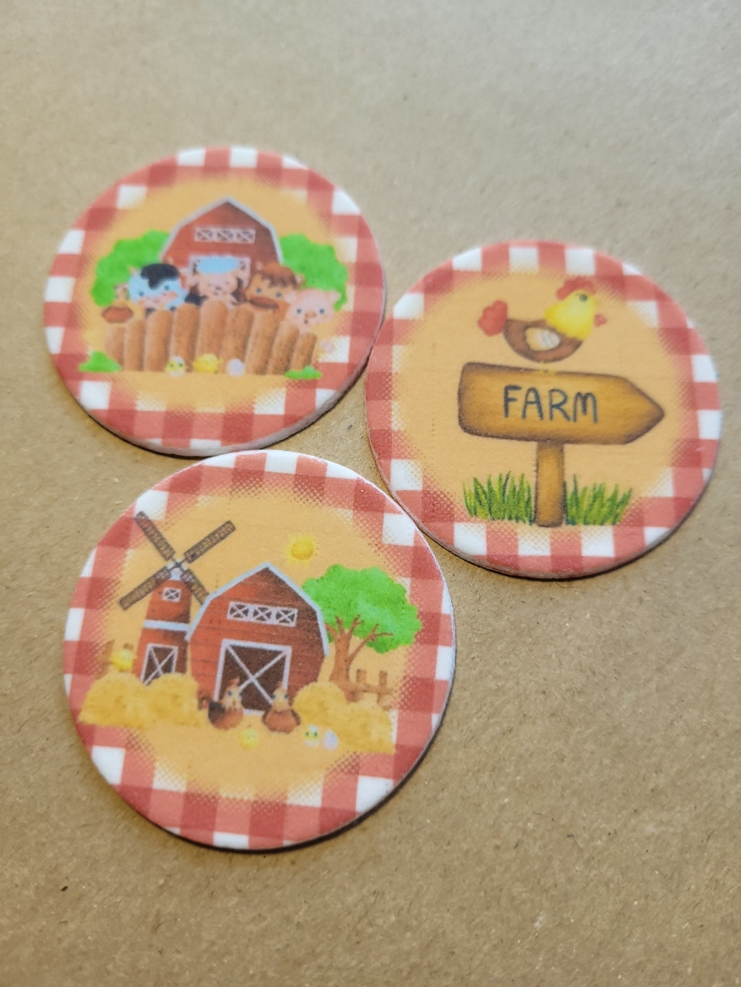 Farm Theme Edible Cupcake / Biscuit Topper Decorations Set - 24 Piece