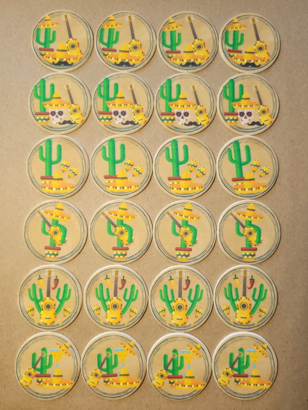 Fiesta Theme Edible Cupcake / Biscuit Topper Decorations Set - 24 Piece