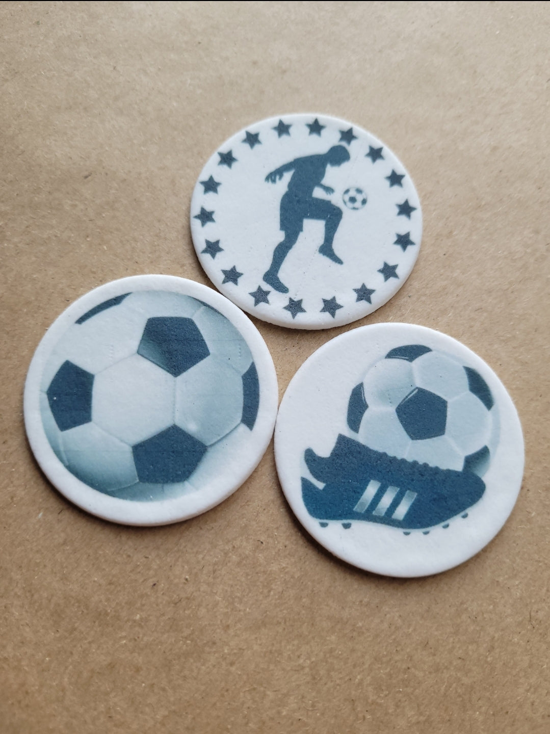 Soccer Theme Edible Cupcake / Biscuit Topper Decorations Set - 24 Piece