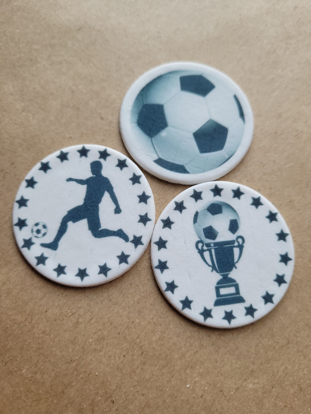 Soccer Theme Edible Cupcake / Biscuit Topper Decorations Set - 24 Piece