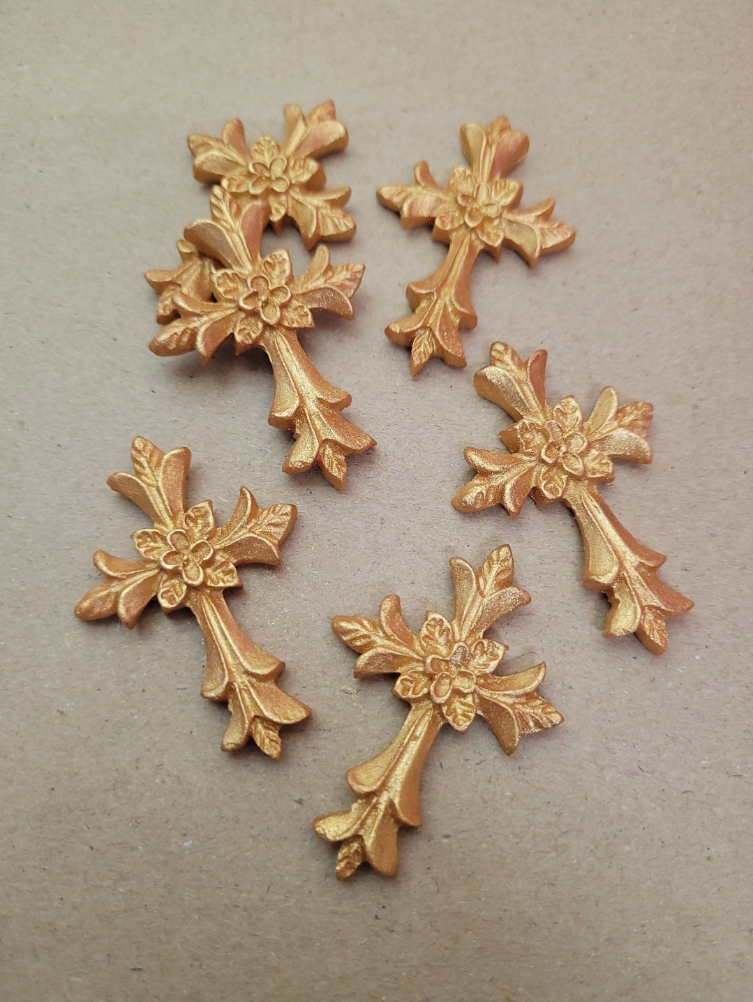 Gold Cross #02 option 6pcs Edible Cake Decorations