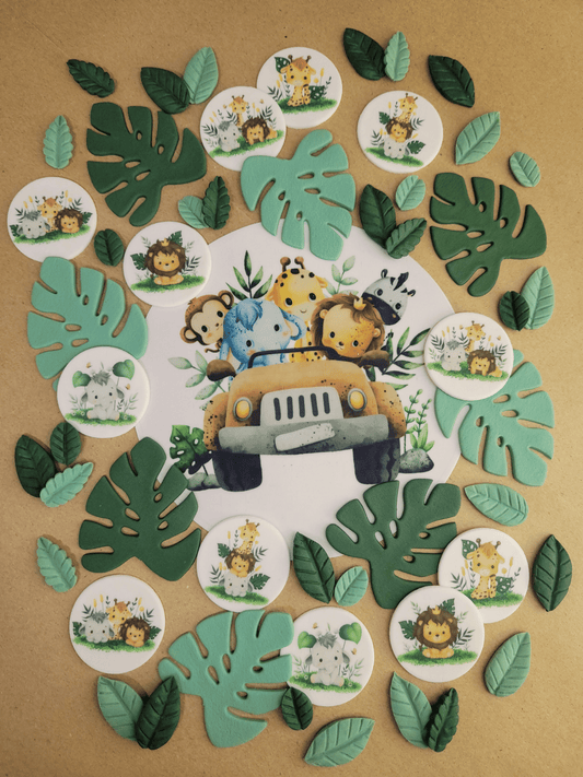 Wild Baby Animals Edible Cake / Cupcake Topper Decorations Set - 53 Piece